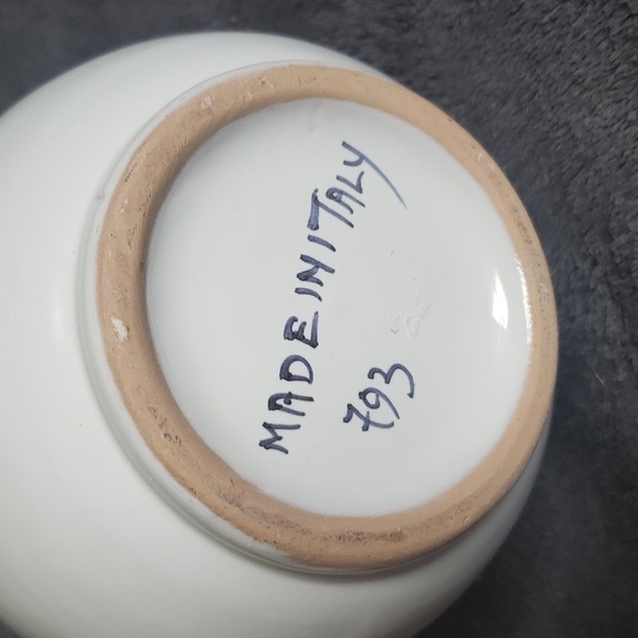 VTG Italian DERUTA CIOCCOLATA PITCHER Hand Painted White/Blue Majolica Ch… - Picture 7 of 7